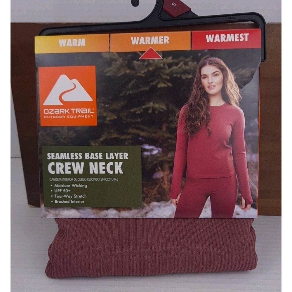 Ozark Trail Women's Size Small Warmer Seamless Base Layer Crew Neck Wild Ginger